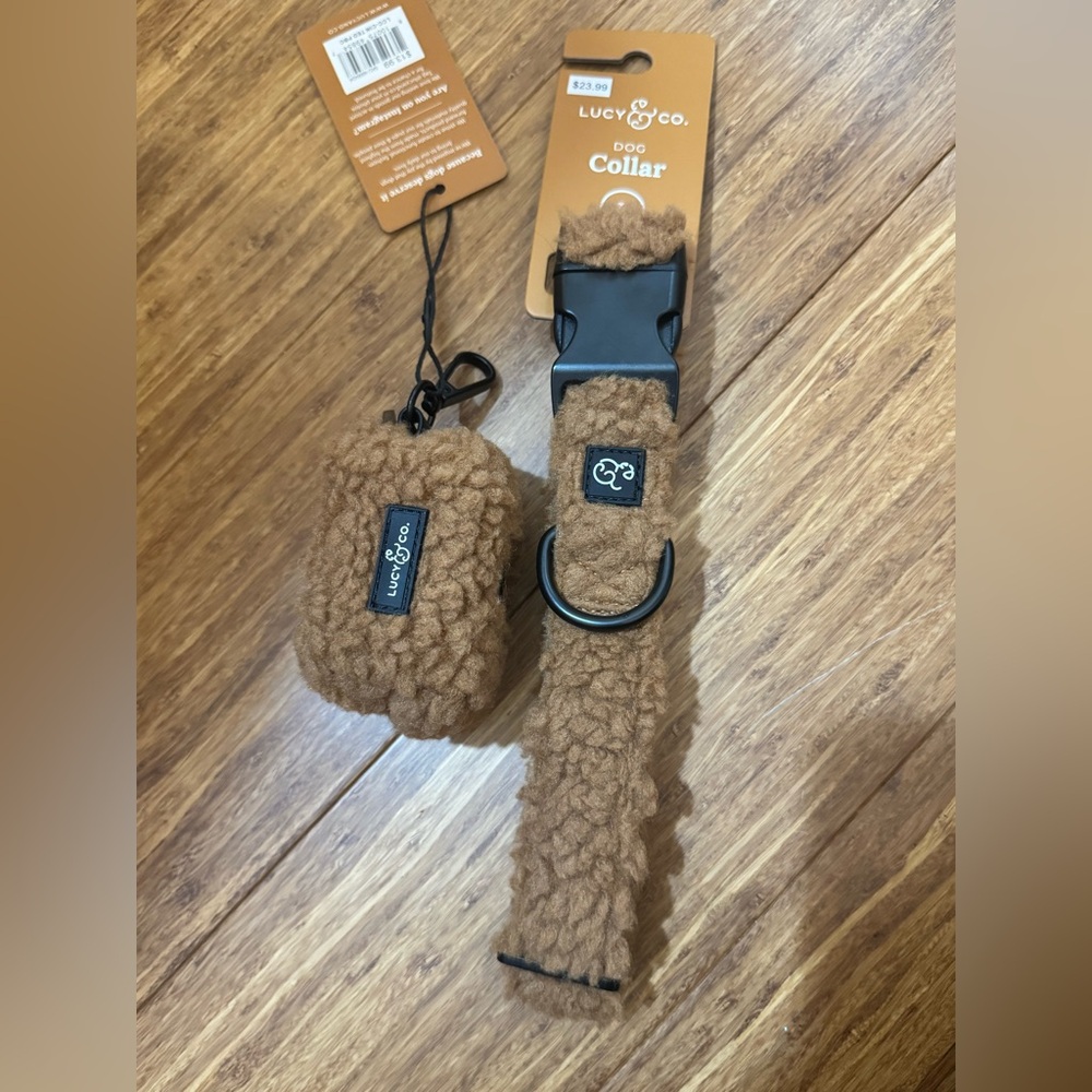 Lucy & Co. Cozy Brown Sherpa Dog Collar